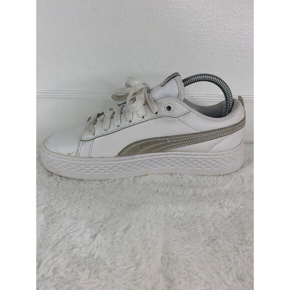 Puma Smash Platform 366487-06 White Women’s Casual Sneakers Size 8 - Picture 6 of 9